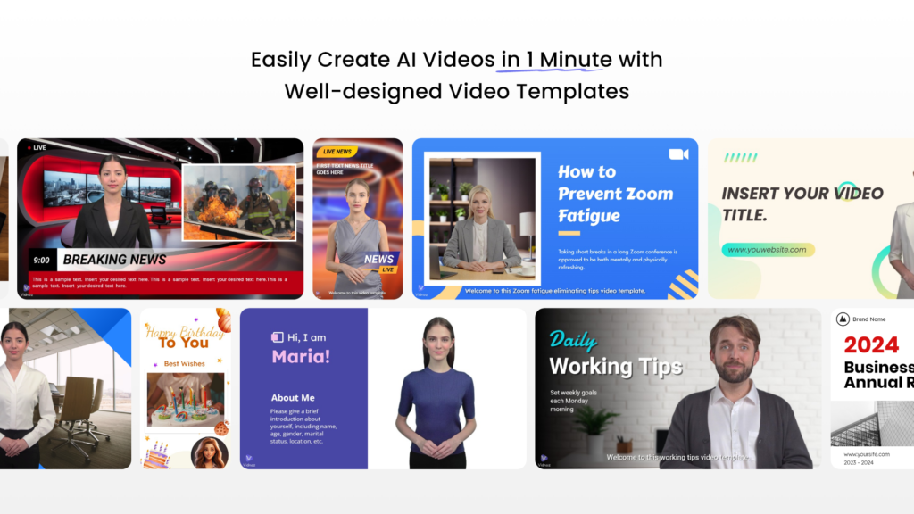 Vidnoz AI, video generator, free AI video generator, customizable templates